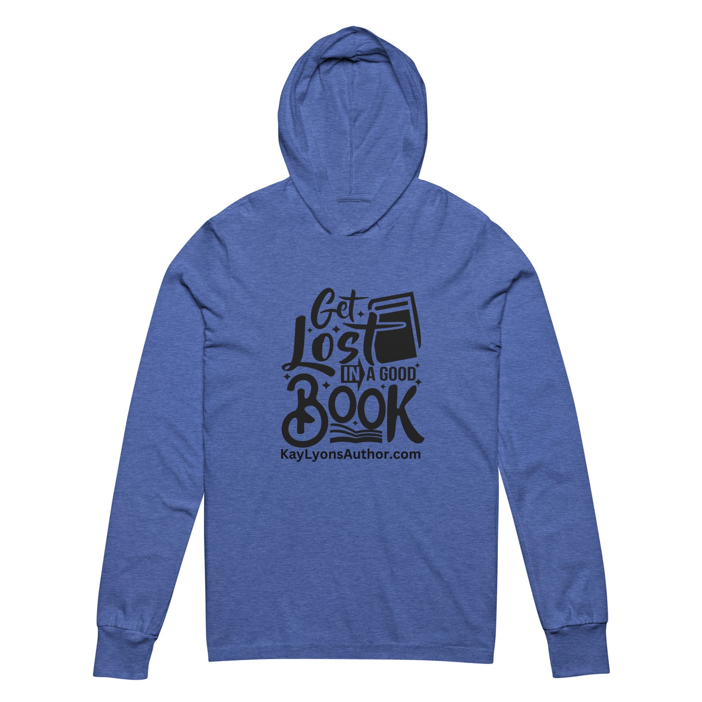 Hooded long-sleeve tee-GET LOST IN A GOOD BOOK