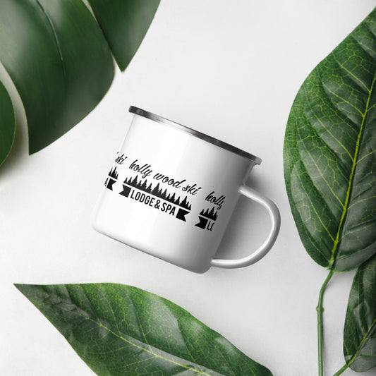 Enamel Mug (FEATURING HOLLY WOOD SKI LODGE AND SPA FROM THE STONE RIVER SERIES)